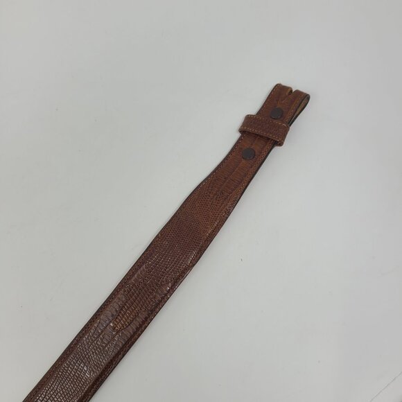 Lucchese BL049 Leather Belt sz 34 Tapered  Brown Lizard? no buckle main image 5